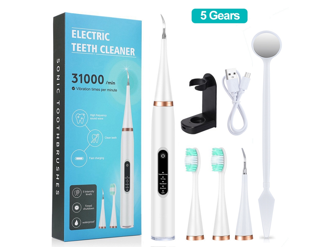 Cepillo de Dientes Eléctrico TRUMSEN X-4 Blanco (31000 Rpm - 5 Modos - Recargable)