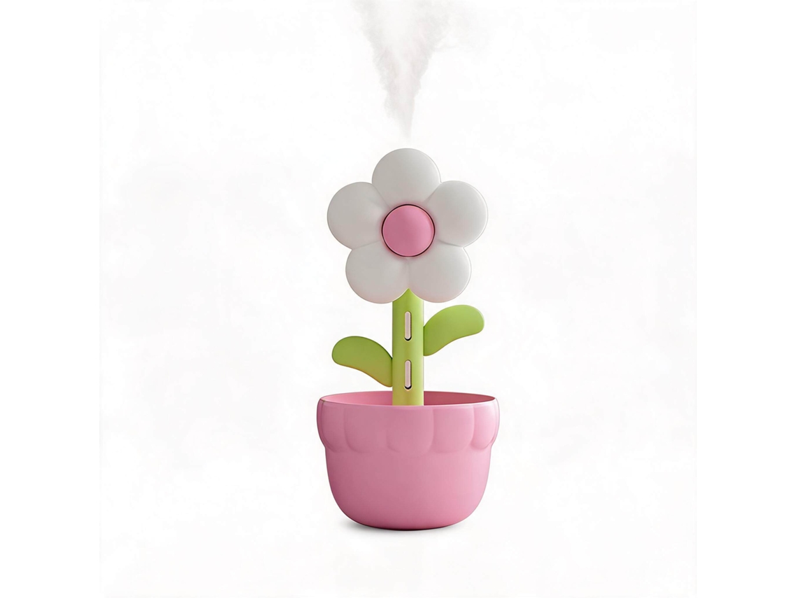 Humidificador Y Difusor De Aromas Henten Home, Recargable Por Usb, Con Forma De Flor, Rosa