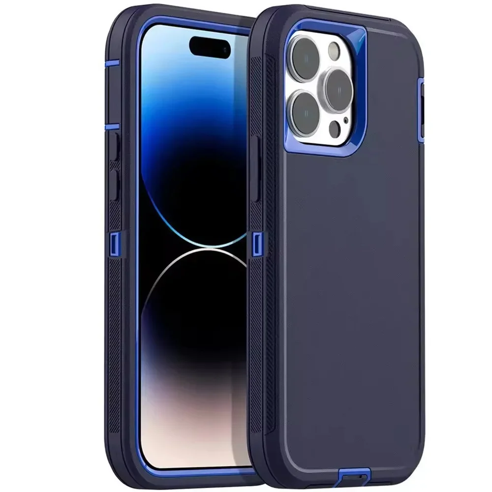 (azul, Iphone 14 Pro Max) Funda Para Teléfono 3 En 1 A Prueba De Golpes De Grado Militar Para Iphone, Funda Protectora Antivibración.
