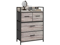 Cajones de almacenamiento, diseño compacto, estilo industrial, gris.