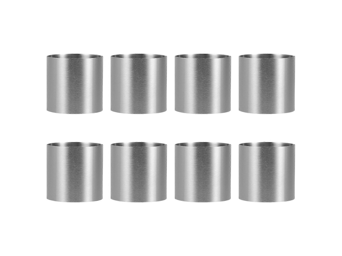 8 Moldes De Acero Inoxidable Para Mousse, Pasteles Y Galletas, Herramienta De Repostería Redonda Hemoton Como Se Muestra