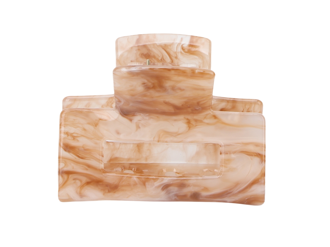 Pinza De Pelo De Acrílico Simple Y Elegante, Clip De Pelo De Moda Con Agarre Fuerte, Accesorio Para Mujeres Y Niñas, Color Café Claro