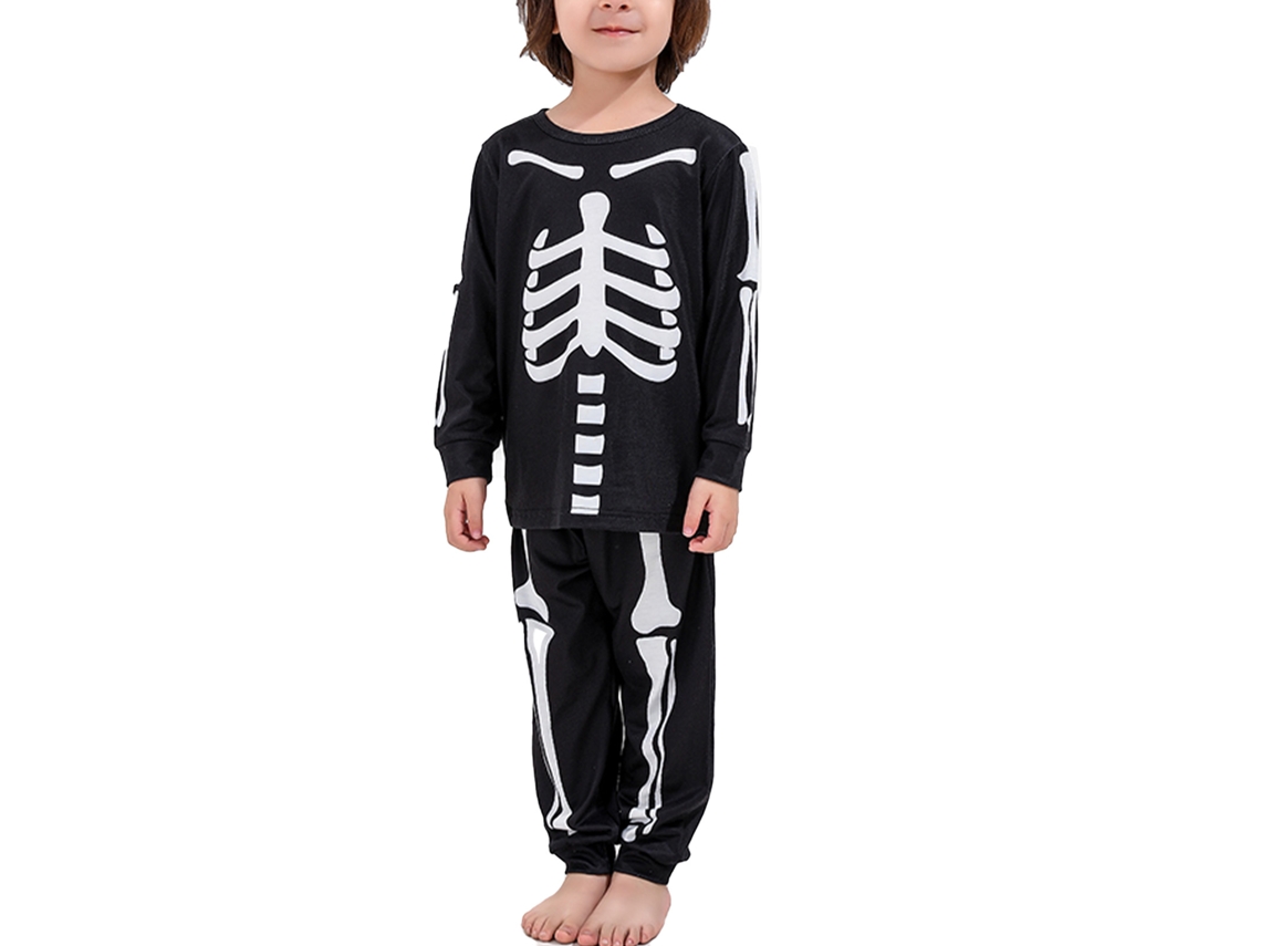 2026altiro-pijama De Halloween Para Niños 4t Con Diseño De Calavera Y Esqueleto Manga Larga Negro