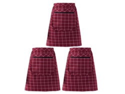 Delantal de 3 piezas de media longitud para mujer, ropa de cocina para el hogar, antisuciedad y uso duradero, delantal de media longitud para el hogar nuevo.