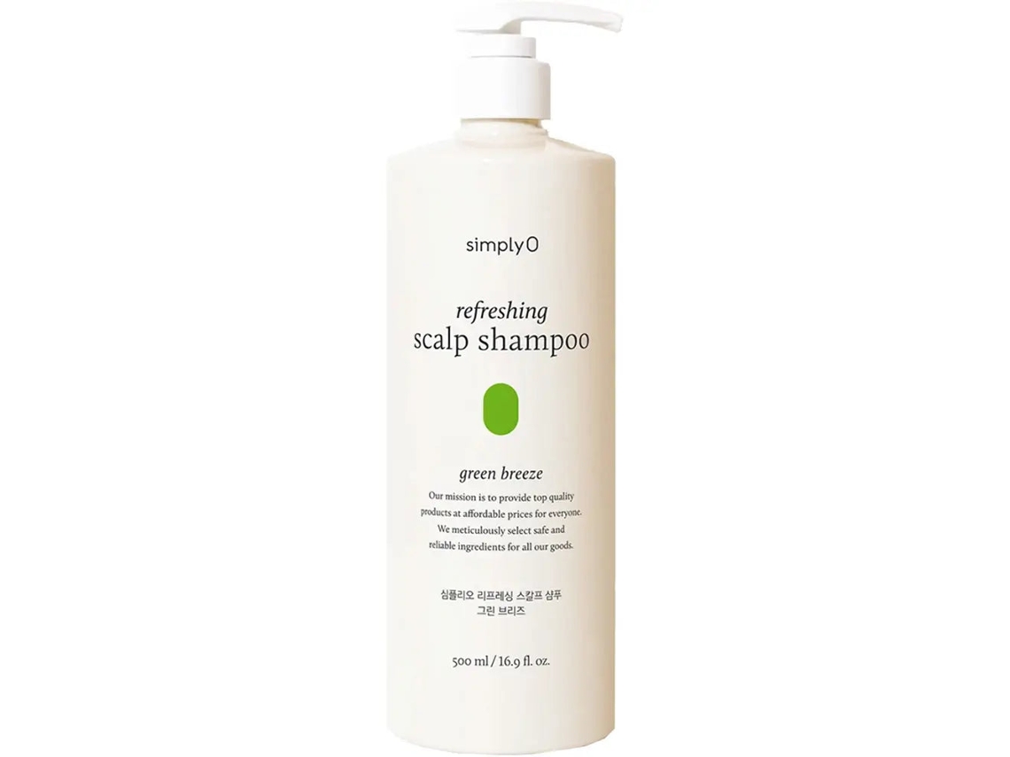 Champú refrescante Simplyo Green Breeze para el cuero cabelludo - Champú refrescante para cuero cabelludo graso 500 ml.