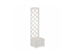 Relaxdays Pérgola De Jardín, Enrejado De Madera, Decoración De Exterior, Macetero, 25 L, 145,5 Cm, Blanco
