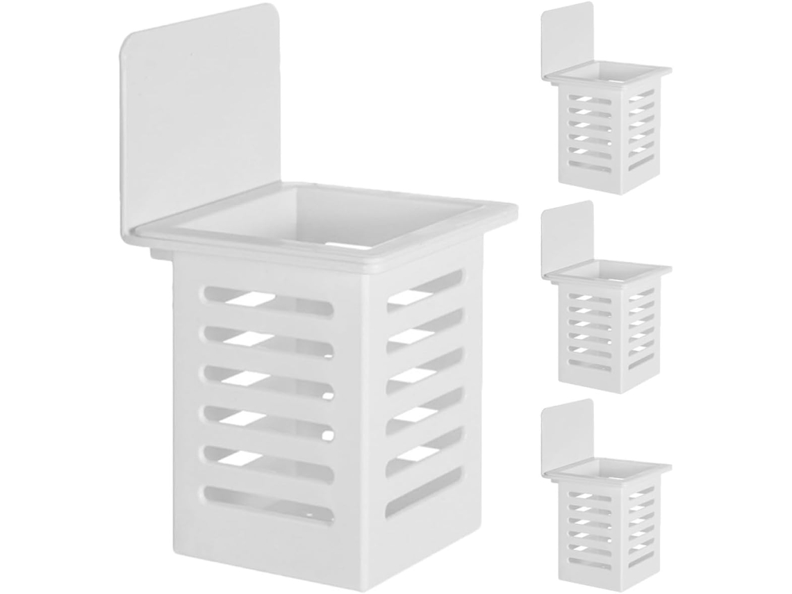 Juego De 4 Estantes De Pared Blancos, No Requieren Perforación, Sistema De Drenaje De Agua,