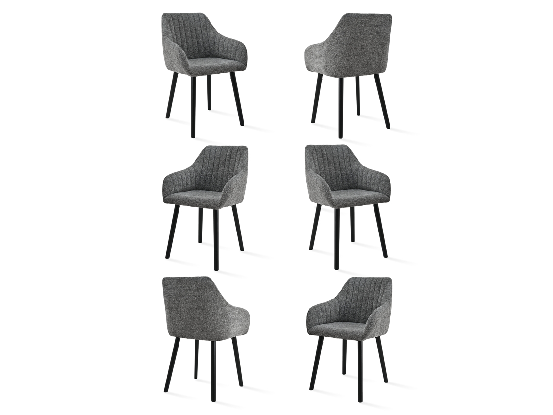 Sillas De Comedor Goeurvant 1381(pack De 6, Gris Pizarra, Chenilla)