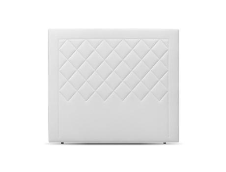 Cama con Cabecero Mónaco Alto SALDOSYSTOCKS Polipiel Blanco (135x130x6cm)