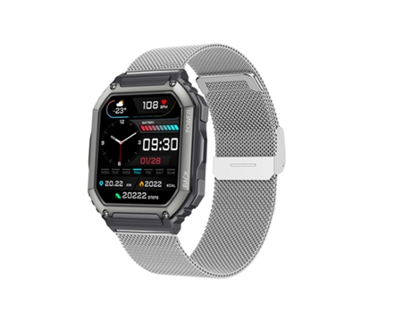 Reloj Inteligente Militar para Hombres, Reloj Deportivo Impermeable para Exteriores hasta 5 ATM, para Android y iPhone,Silver VEANXIN