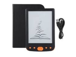 Lector de libros electrónicos portátil BK-6025L de 6 pulgadas y 8 GB, compatible con TF, con iluminación, luz naranja y dorada