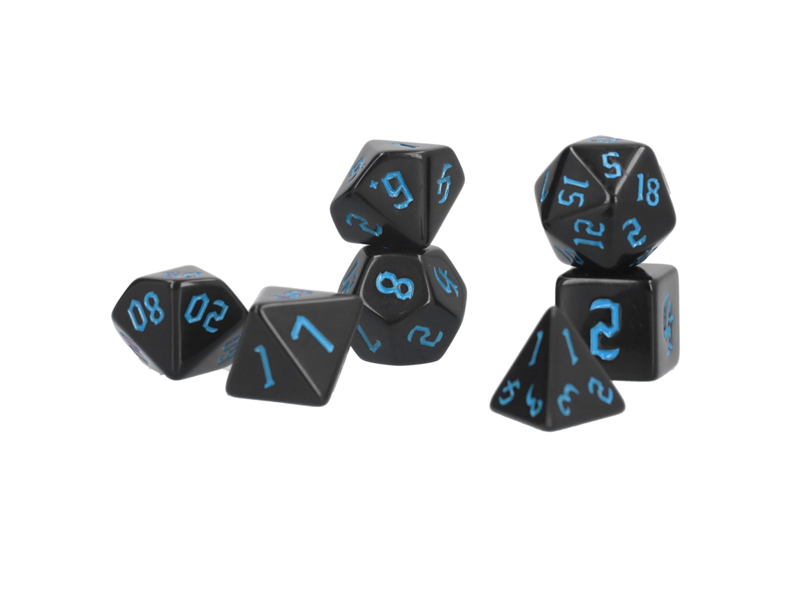 7 Dados Poliédricos Acrílicos Para Juegos De Mesa Dd (azul)