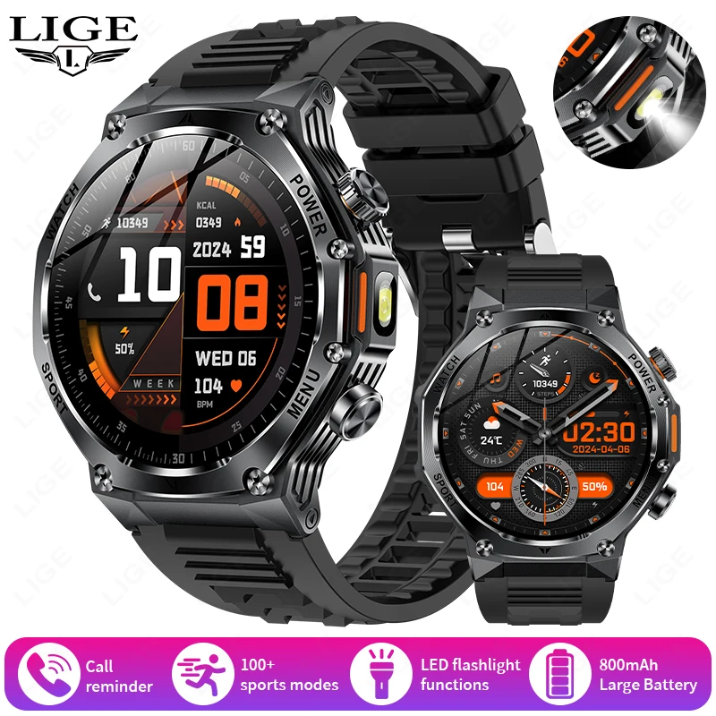 Reloj Inteligente (negro), Llamadas Bluetooth, Resistencia Al Agua Ip67, Batería De 800 Mah.