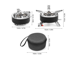 Hornilla De Gas Para Camping Con 3 Quemadores, 6800 W, Encendido Piezoeléctrico, Plegable, Para Camping, Senderismo, Picnics Y Uso En Emergencias.