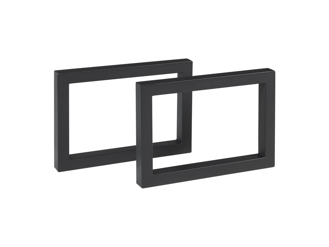 Set de 2 patas de mesa Lunderskov rectangulares acero 35x50cm - Negro [EN.CASA]