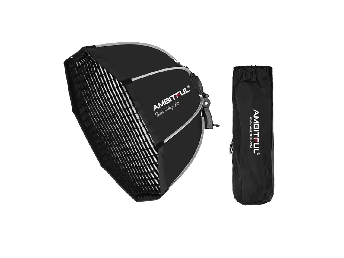 Paraguas softbox, forma octogonal, diseño portátil, 65 cm y rejilla