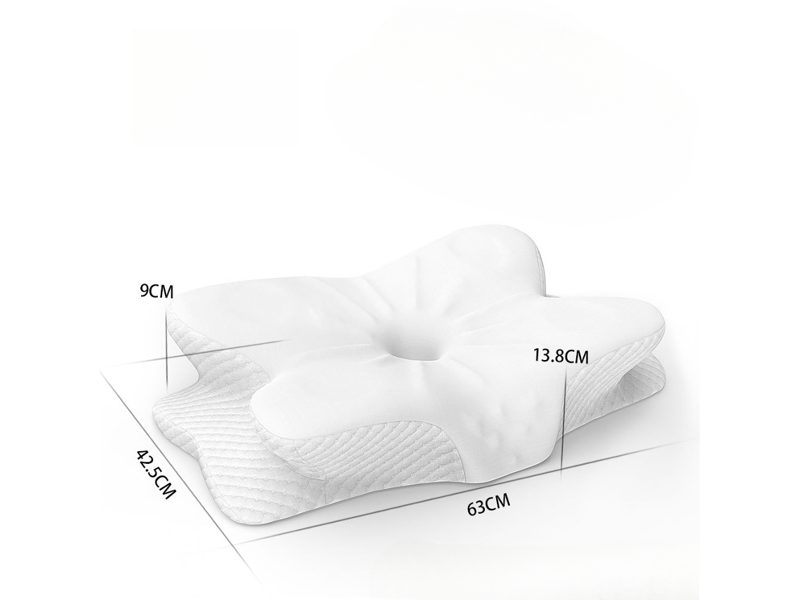 Almohada Para El Cuello Ergonómica De Espuma Viscoelástica Seda Helada Transpirable Protección Para El Cuello Almohada Para Dormir (blanca) Cuich