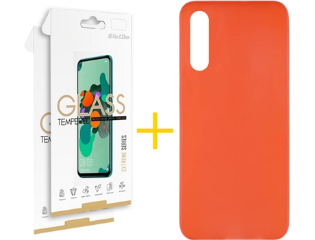 Carcasa + 2 Protectores de Pantalla Samsung A70 ACCETEL Rojo