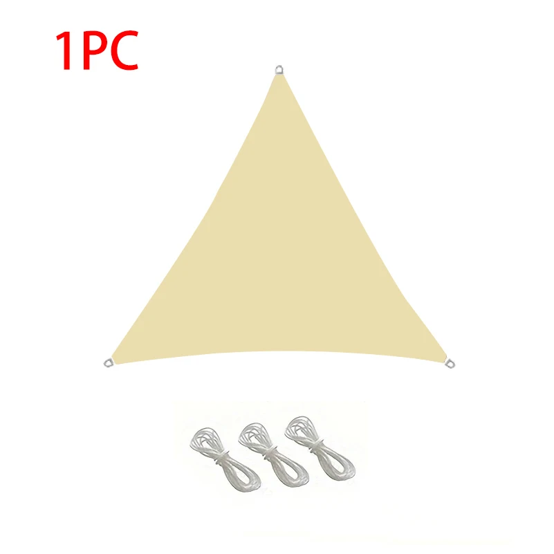 (beige, 4x4x4m) Toldo Triangular, Impermeable Y Resistente Al Sol, Apto Para Balcones Y Patios.