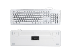 Baoj-2026teclado Mecânico Gamer Com Fio De 104 Teclas Com Luz Mista Design Ergonômico Redondo Branco