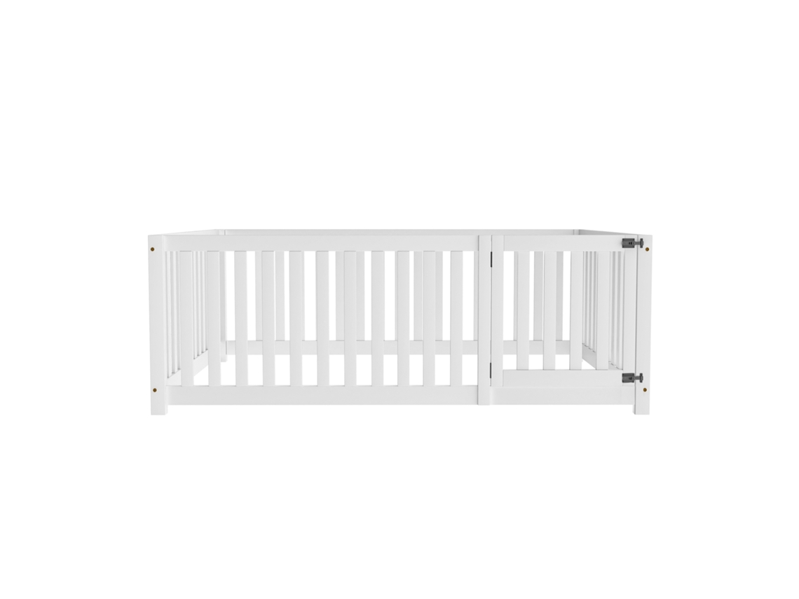 Cama Barreira Segurança Mobrio Madera Macizo Blanco (140x200cm)