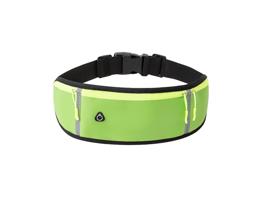 Cinturón deportivo sencillo Yuysan con tres bolsillos, multiusos para teléfono móvil, llaves y objetos pequeños, color verde.