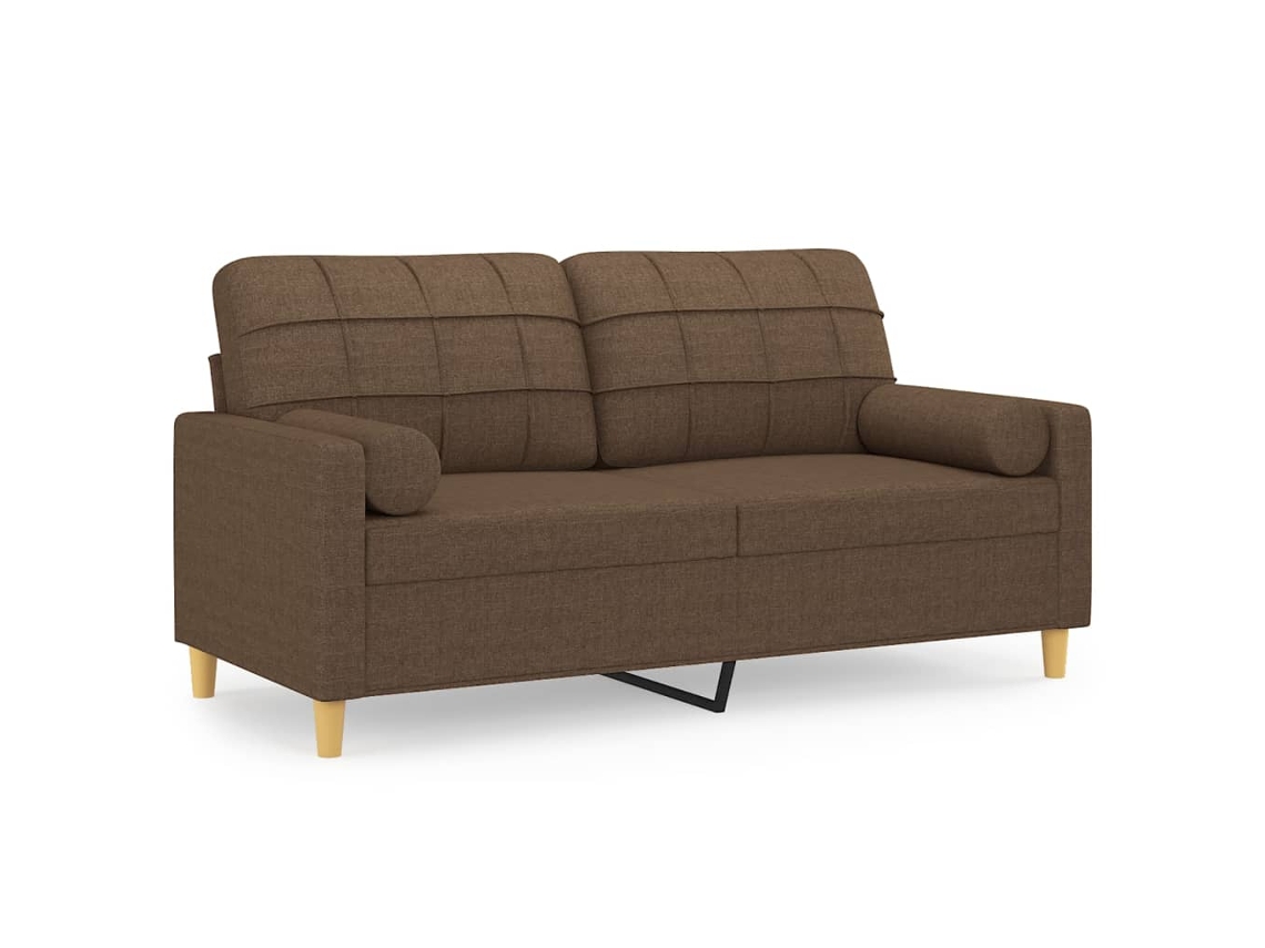 Maison Exclusive - Sofá De 2 Plazas Con Cojines Tela Marrón 140 Cm