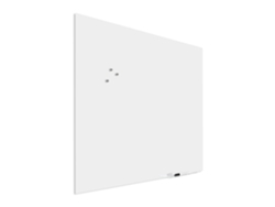 Pizarra de vidrio premium con fijación ciega - 100x100 cm - Blanco