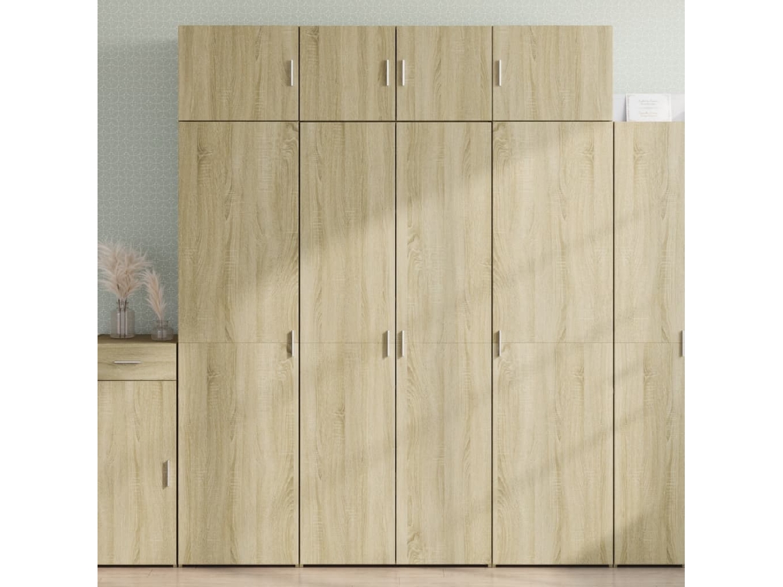 Aparador | Mueble De Comedor | Buffet De Madera De Ingeniería Roble Sonoma 80x42,5x185 Cm Wsd67114