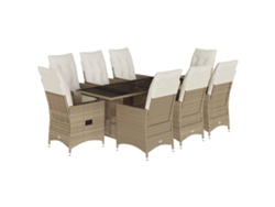Maison Exclusive - Set Comedor De Jardín 9 Pzas Con Cojines Ratán Sintético Beige