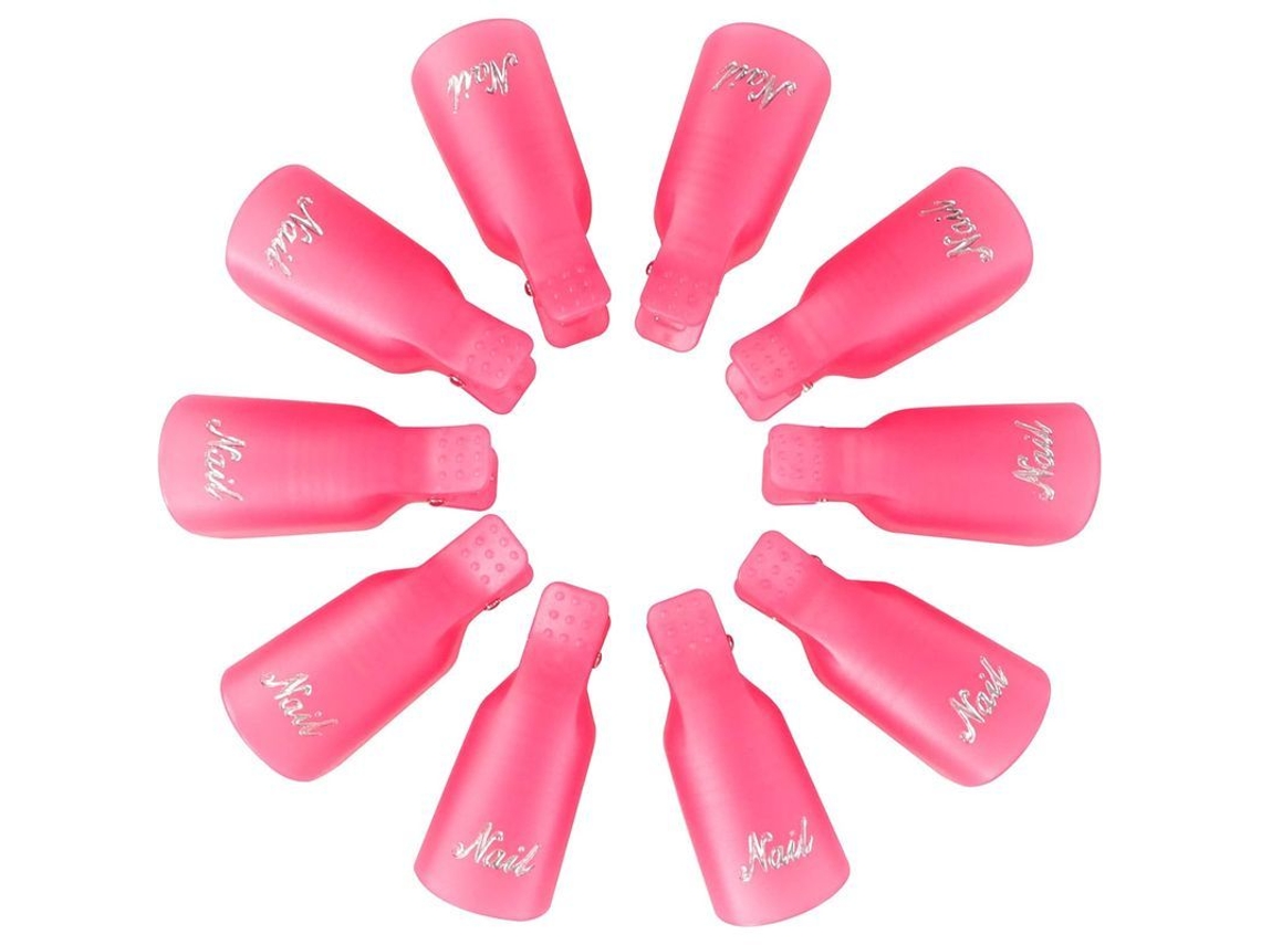 10 Pinzas Reutilizables Para Quitar Esmalte De Uñas, Pinzas Para Quitar Esmalte De Uñas De Gel Uv, Color Rosa.