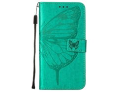 Funda Tipo Libro Para Oppo Reno6 Pro 5g, De Piel Premium Con Relieve Magnético - Verde