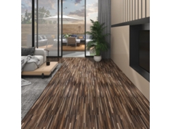 Lamas Para Suelo Autoadhesivas Pvc Marrón A Rayas 5,02 M² 2 Mm
