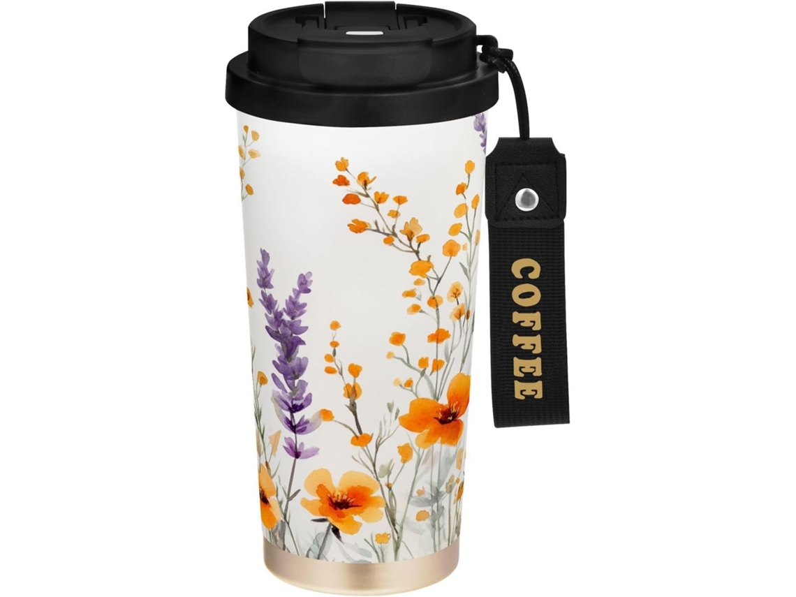 Taza De Café Acero Inoxidable Doble Pared Con Aislamiento Al Vacío, Libre Bpa, 500 Ml, Tapa Pajita Grado ...