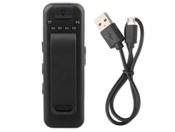 Minicámara giratoria de 1080p con clip trasero, visión nocturna, rendimiento confiable, 16 GB, Bestvite (negra)
