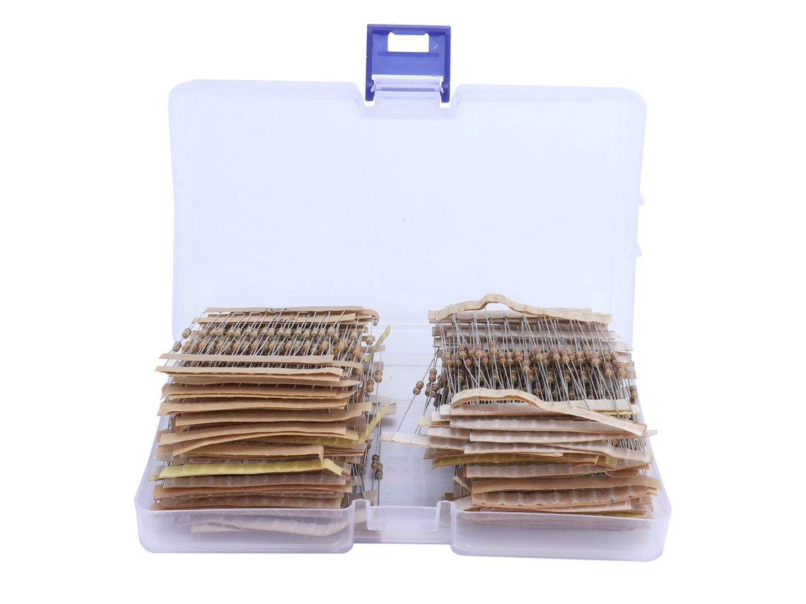 Kit De Resistencias De Película De Carbono 1/4w 122 Valores 0.33ω-4.7mω 5% 1220 Piezas