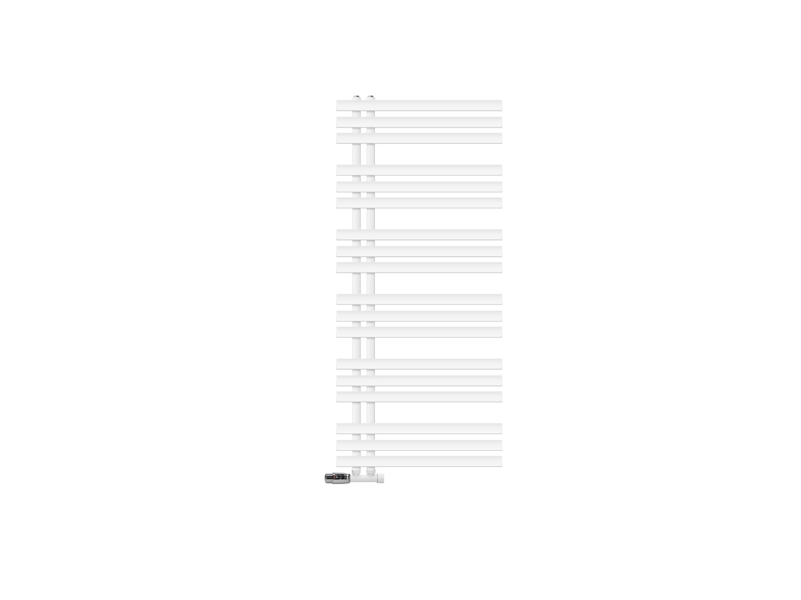 Radiador de baño de conexión central 600x1400 mm blanco con juego de conexión Luxebath