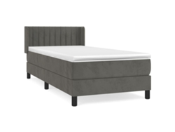 Maison Exclusive - Cama Box Spring Con Colchón Terciopelo Gris Oscuro 90x190 Cm