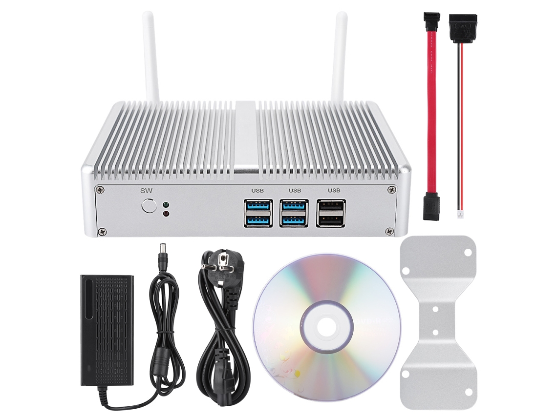 Mini PC H2 i5 7200u con 8 GB de RAM, 1 TB de SSD y 2 orificios para indicadores LED dorados