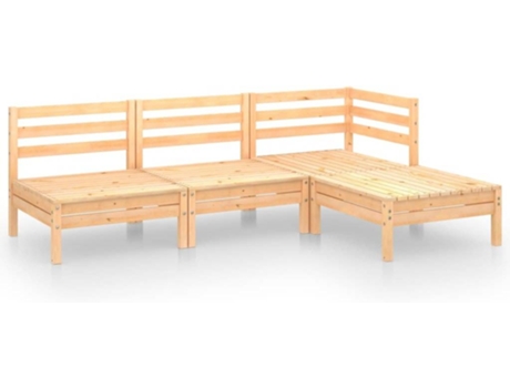 Conjunto 4 de muebles de jardín VIDAXL madera maciza pino