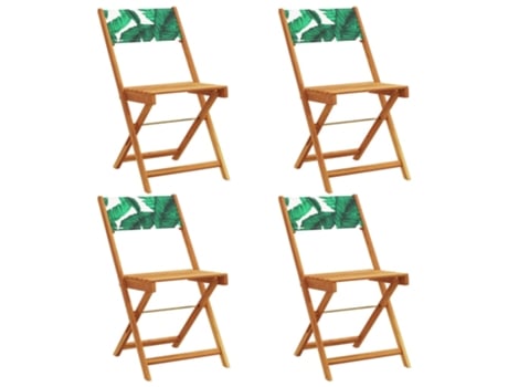Conjunto 4 Silla De Jardín VIDAXL Verde Madera