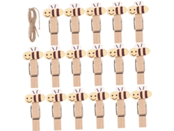 Juego 50 Pinzas Madera Forma Abeja Cuerda Exhibir Fotos Aperitivos Manualidades Lindas Decorativas Mini Ropa