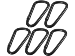 Juego de 5 mosquetones de aluminio con cierre, llaveros antipérdida para senderismo, escalada y acampada. Gokoco