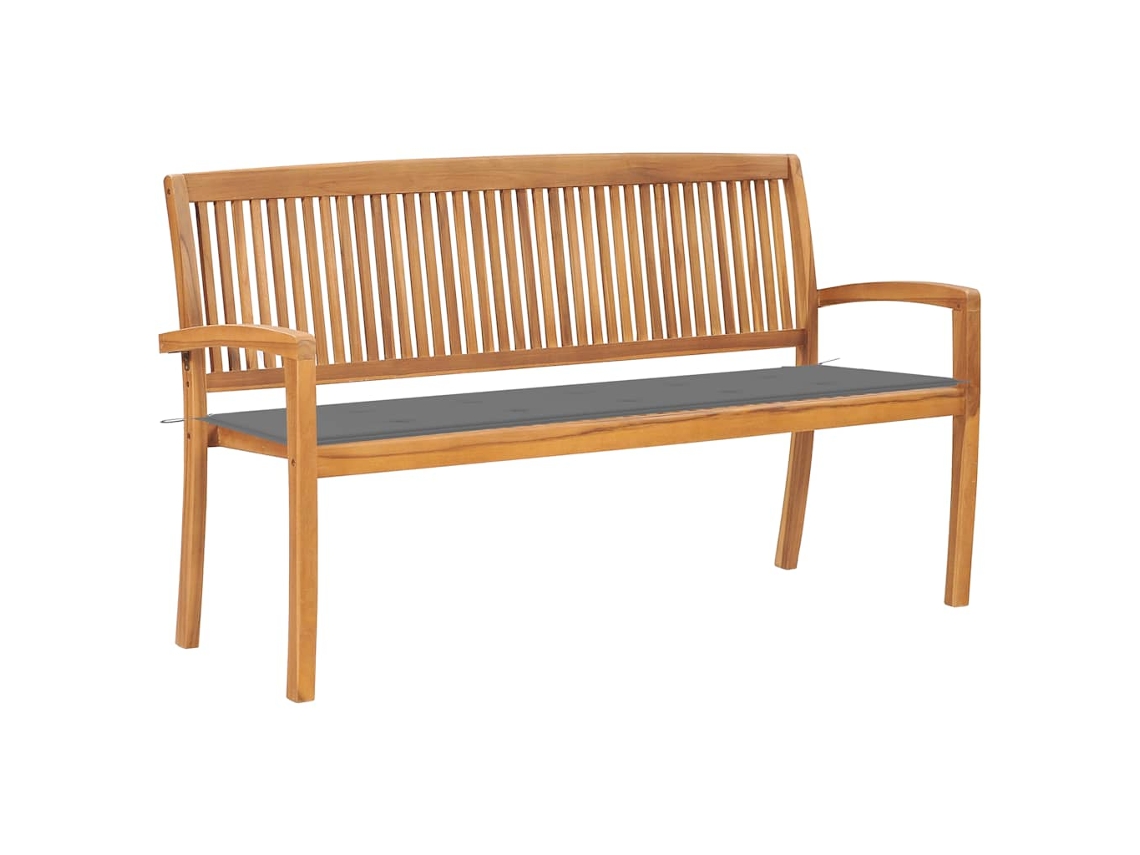 Banco de exterior VIDAXL Gris Teca (159x57.5x90 cm)