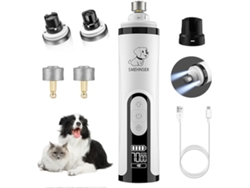 Cortauñas inalámbrico para mascotas con 2 luces LED, recargable por USB y 2 discos de lima de uñas blancos HEXINYIGJLY