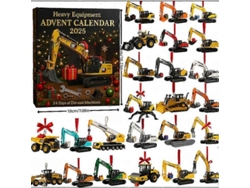 Calendario De Cuenta Regresiva Para El Año Nuevo 2025: Camión De Bomberos, Coche Deportivo, Muscle Car Americano, Camión De Construcción.