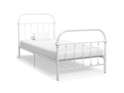 Estructura De Cama Sin Colchón Metal Blanco 100x200 Cm