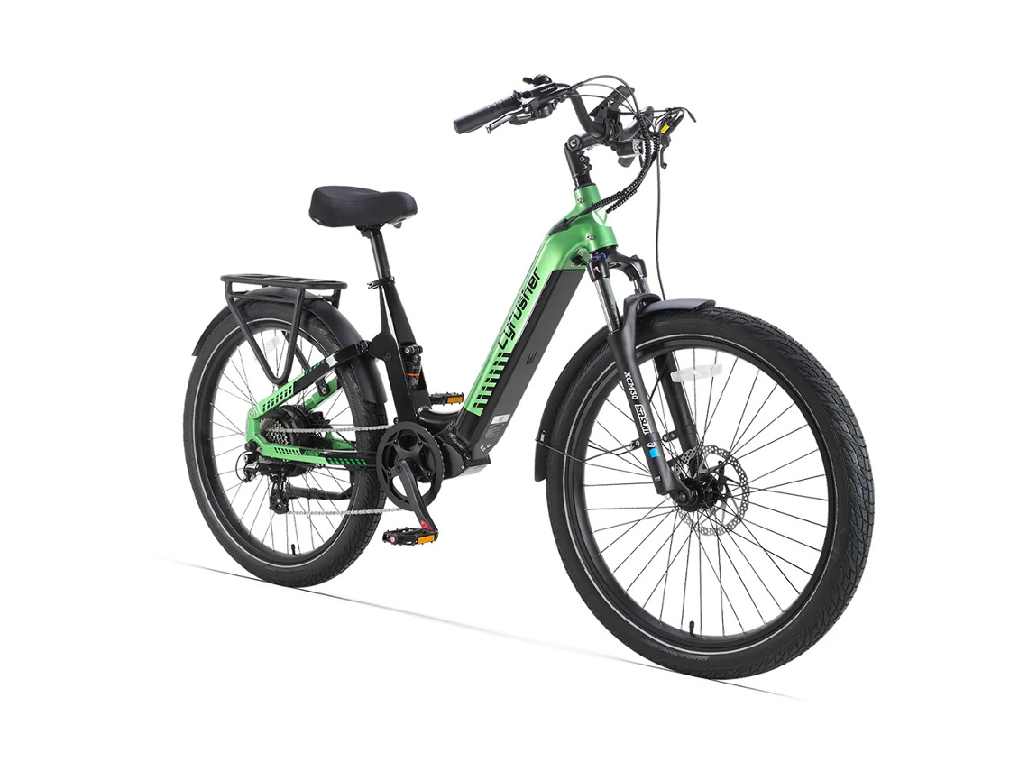 Bicicleta eléctrica urbana Cyrusher Sprint, ruedas de 27,5", batería de 48 V 15 Ah, 8 velocidades.