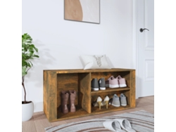 Mueble Zapatero | Armario Zapatero Madera Contrachapada Roble Ahumado 100x35x45 Cm