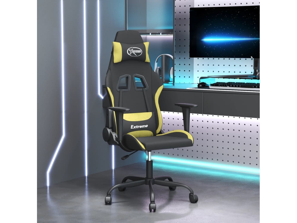 Silla Gaming Tela Verde Claro Y Negro
